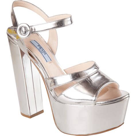 prada silver herls|prada high heels platform.